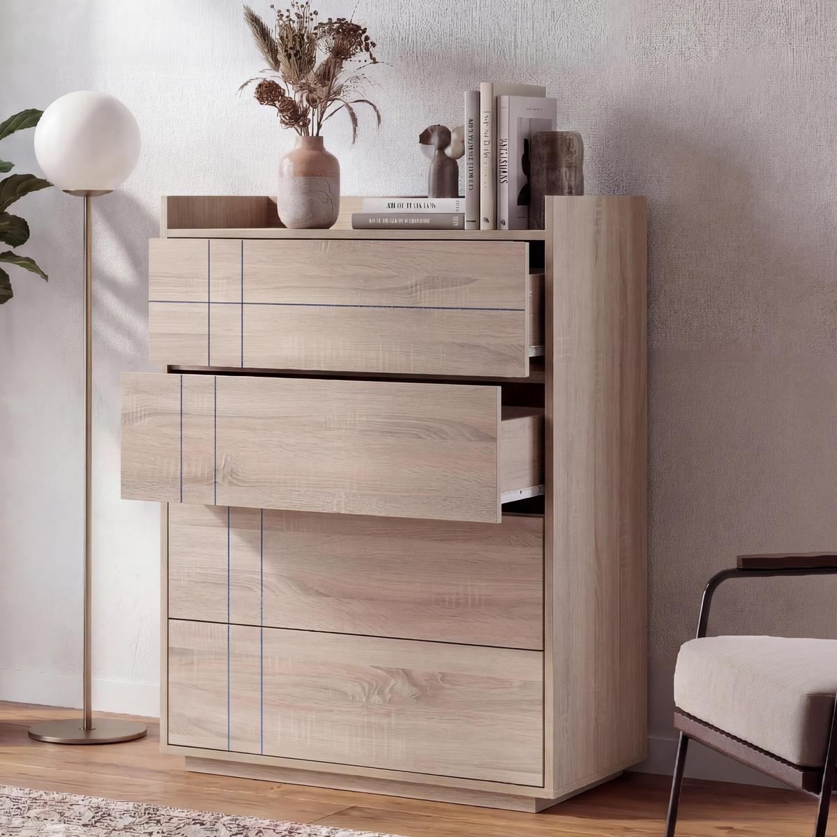 KOMMODE Beige - Beige, Holz (80/107/40cm) - MCW