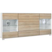 SIDEBOARD Bari Eiche sägerau - Eiche San Remo, Holzwerkstoff (166.5/75.5/35cm) - Vladon