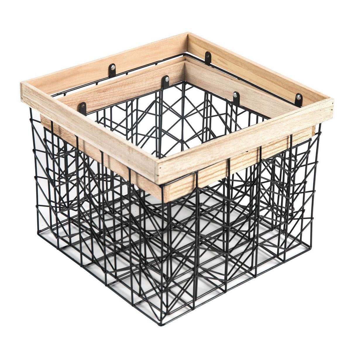 METALLKÖRBE BOHAI 3er Set natur, schwarz - Naturfarben, Metall (32/26/32cm) - IDIMEX