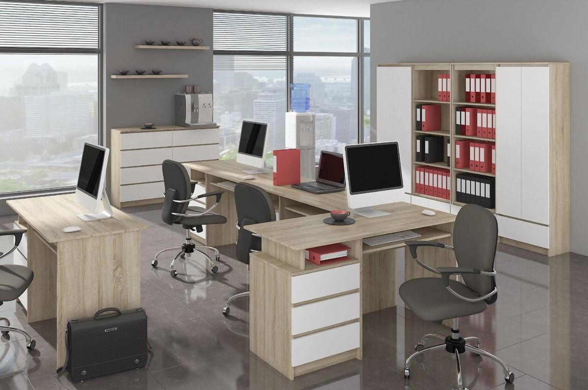 KOMMODE Eiche Sonoma, Weiß 130/60/40 - Weiß, Holzwerkstoff (60/130/40cm) - RAUMHIRSCH FURNITURE