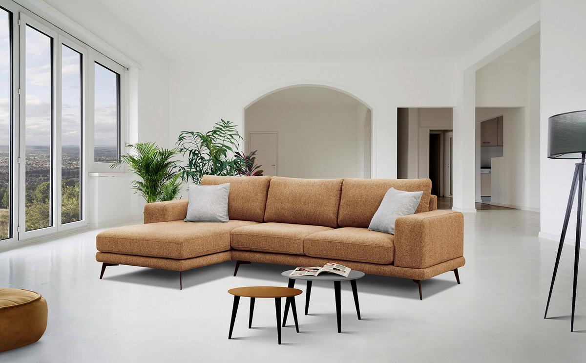 ECKSOFA MEDIOLANE 5-Sitzer, orange - Orange, Holzwerkstoff/Textil (158/282cm) - Wozimo