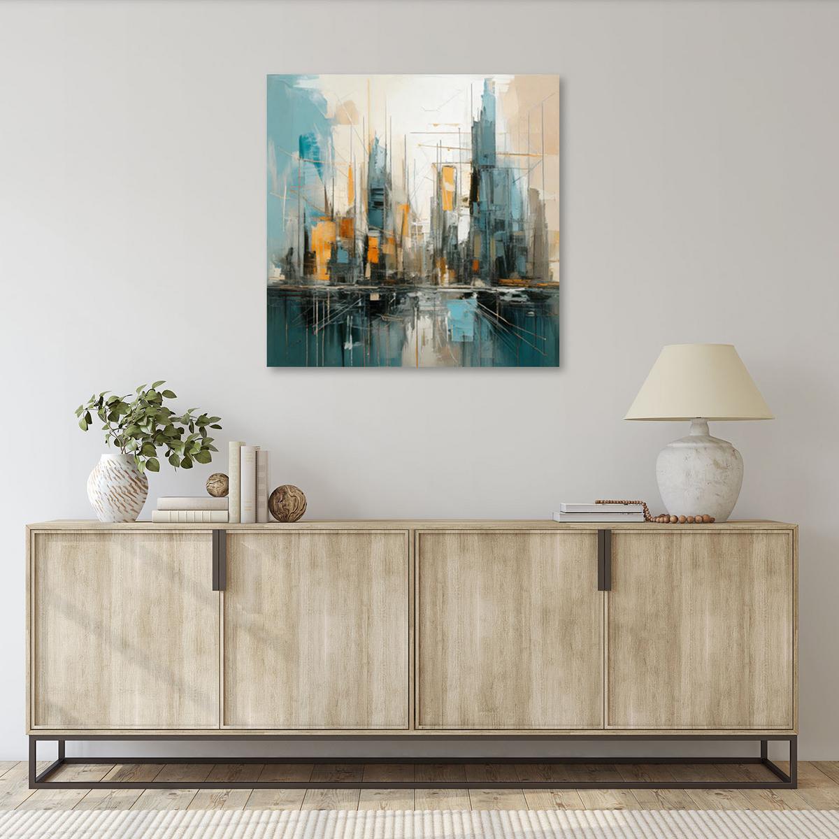 LEINWANDBILD Architektur Stadt Minimalismus 30x30cm - Multicolor, Textil (30/30cm) - Feeby