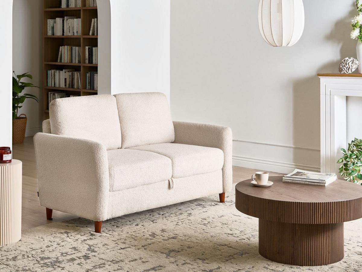 2-SITZER-SOFA Bouclé Beige Mare - Beige, Textil (143/88/77cm) - Beliani