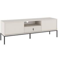 LOWBOARD Marvello mit 2 Türen und 1 Schublade, Kaschmir+Schwarz - Kaschmir/Schwarz, Holzwerkstoff/Metall (154/52/39cm) - Beautysofa