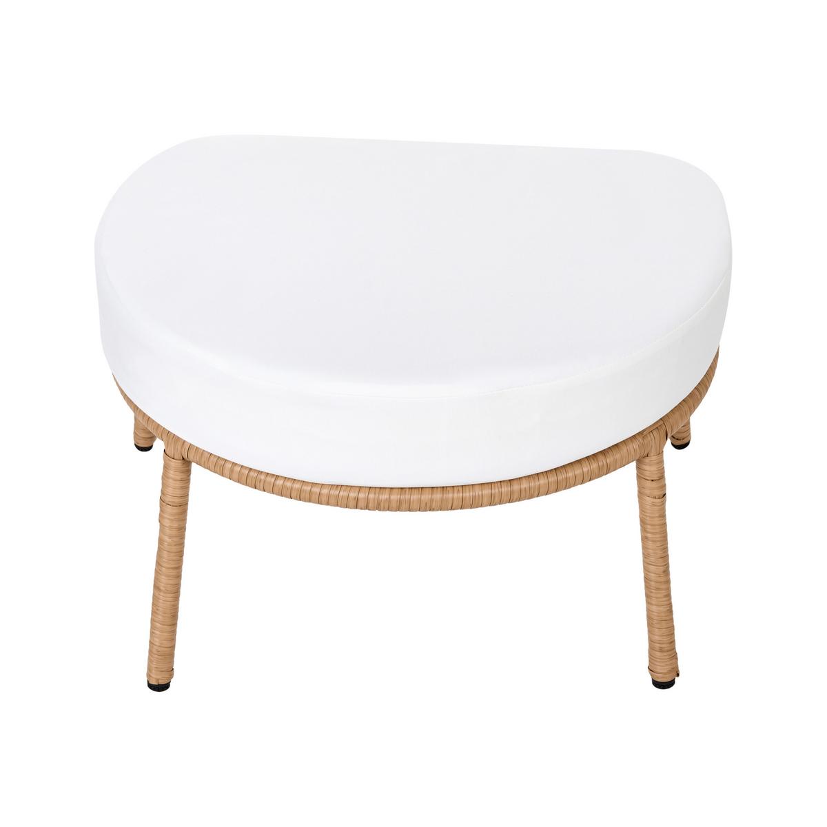 GARTENSESSEL mit Fußstütze Polyrattan Hellbraun Fonni - Hellbraun, Kunststoff (75/85/55cm) - Beliani