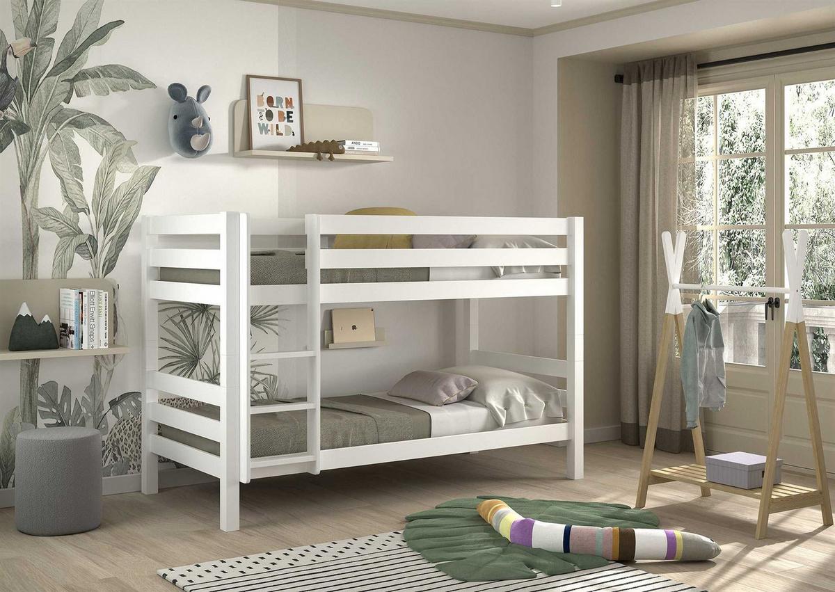 ETAGENBETT Karolina 210x140x105 aus Massivholz in Weiß - Weiß, Holz (90/200cm) - 58aufmkessel