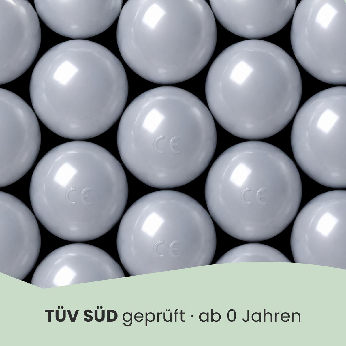 BÄLLEBAD-BÄLLE 50 Stück, Siber/Grau, 5.5 cm - Silberfarben, Kunststoff (5.5/5.5/5.5cm) - Littletom