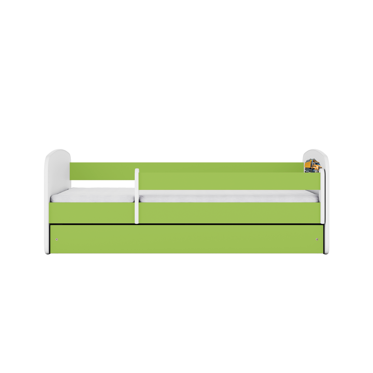 KINDERBETT Lastwagen mit Schublade 180/80 90/61/184 - Grün, Holzwerkstoff (80/180cm) - RAUMHIRSCH FURNITURE