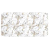 BADEMATTE Goldene Adern - Marmor - Weiß 120x60 cm - Weiß, Textil (120/60cm) - OnlyWow