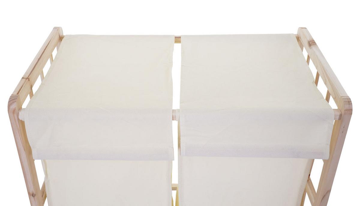 WÄSCHESAMMLER Buche Dekor, Beige - Beige/Buchefarben, Holz (60/60/33cm) - MCW