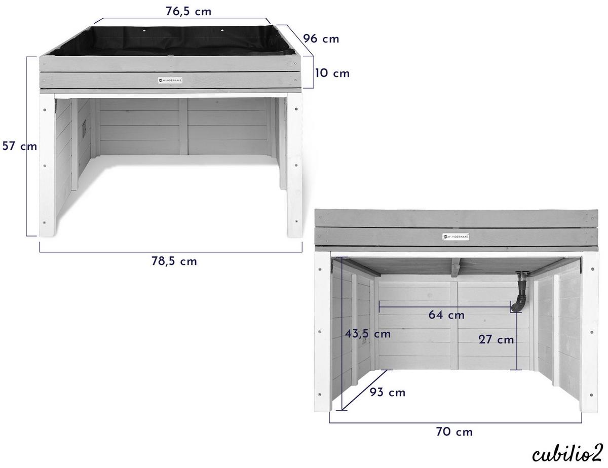 MÄHROBOTERGARAGE cubilio2 - Braun, Holz (78.5/80/96cm) - WONDERMAKE