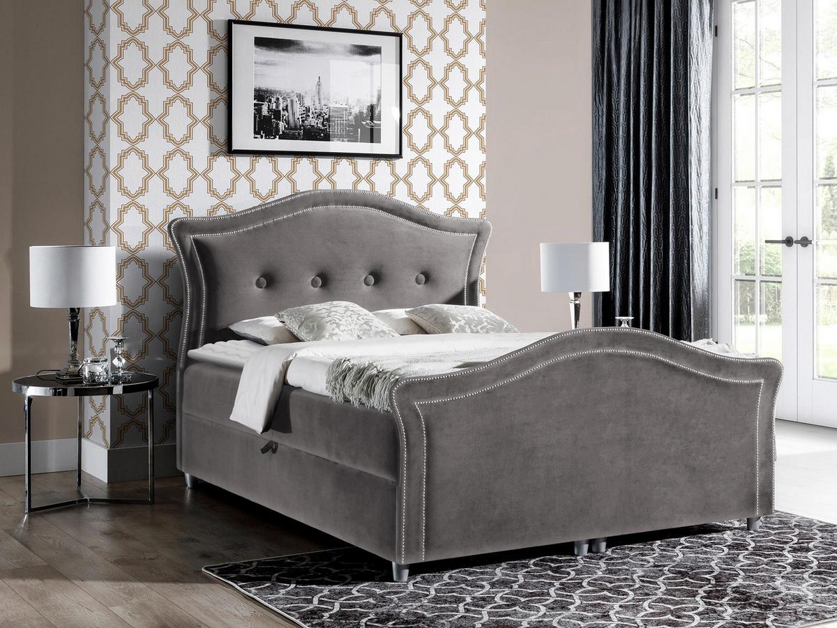 BOXBETT Bedran Lux - H3 - Grau, Holz (160/200cm) - MIRJAN24