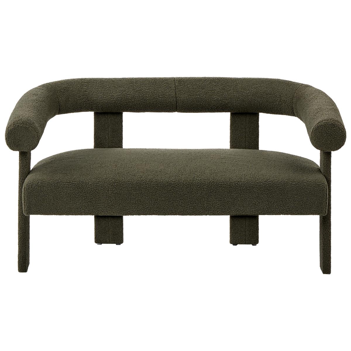 2-SITZER-SOFA Bouclé Dunkelgrün Ilbro - Grün, Textil (138/76/68cm) - Beliani