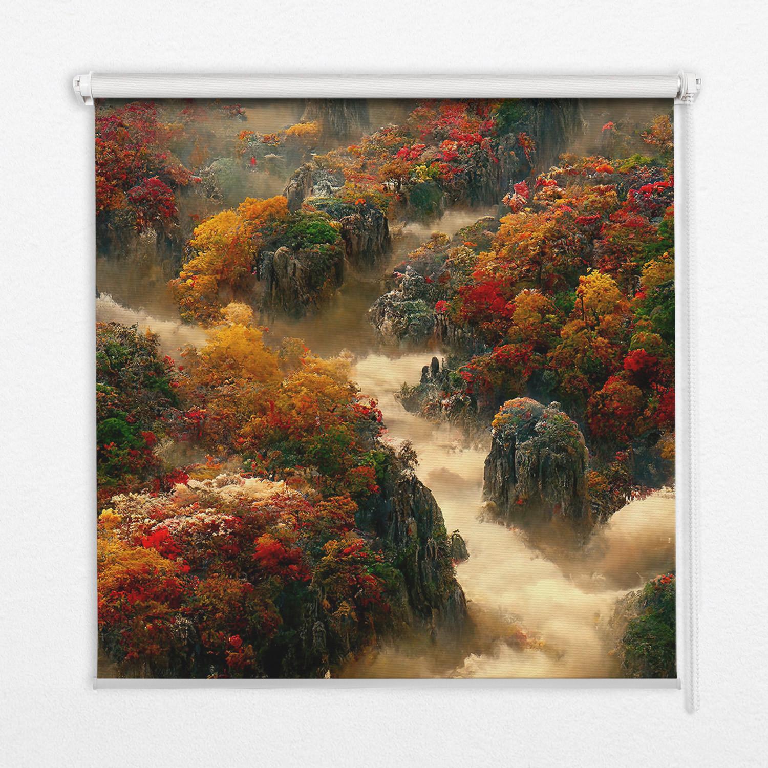 INNENROLLO - Fensterrollo - Rollo - 100x140 cm - Mountain View - Braun, Kunststoff (100/140/0.5cm) - TULUP