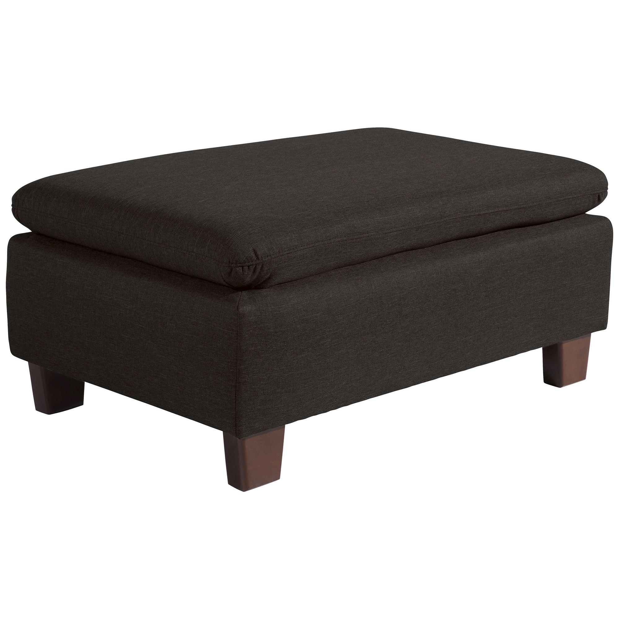 POLSTERHOCKER Kaylil Flachgewebe schoko - Mokka, Kunststoff (90/43/60cm) - 58aufmkessel