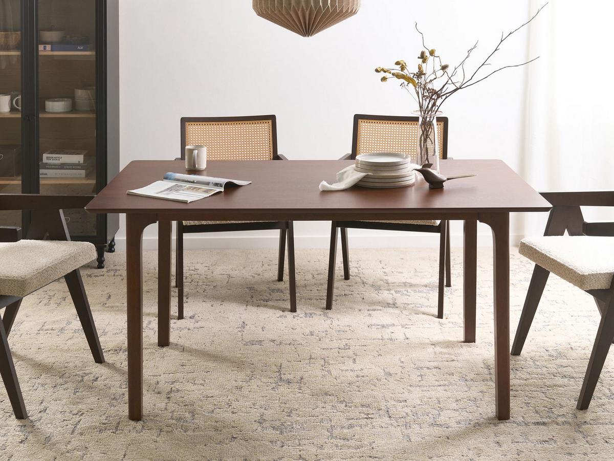 ESSTISCH Dunkle Esche 160/90 cm Delmas - Dunkelbraun, Holzwerkstoff (160/90/77cm) - Beliani