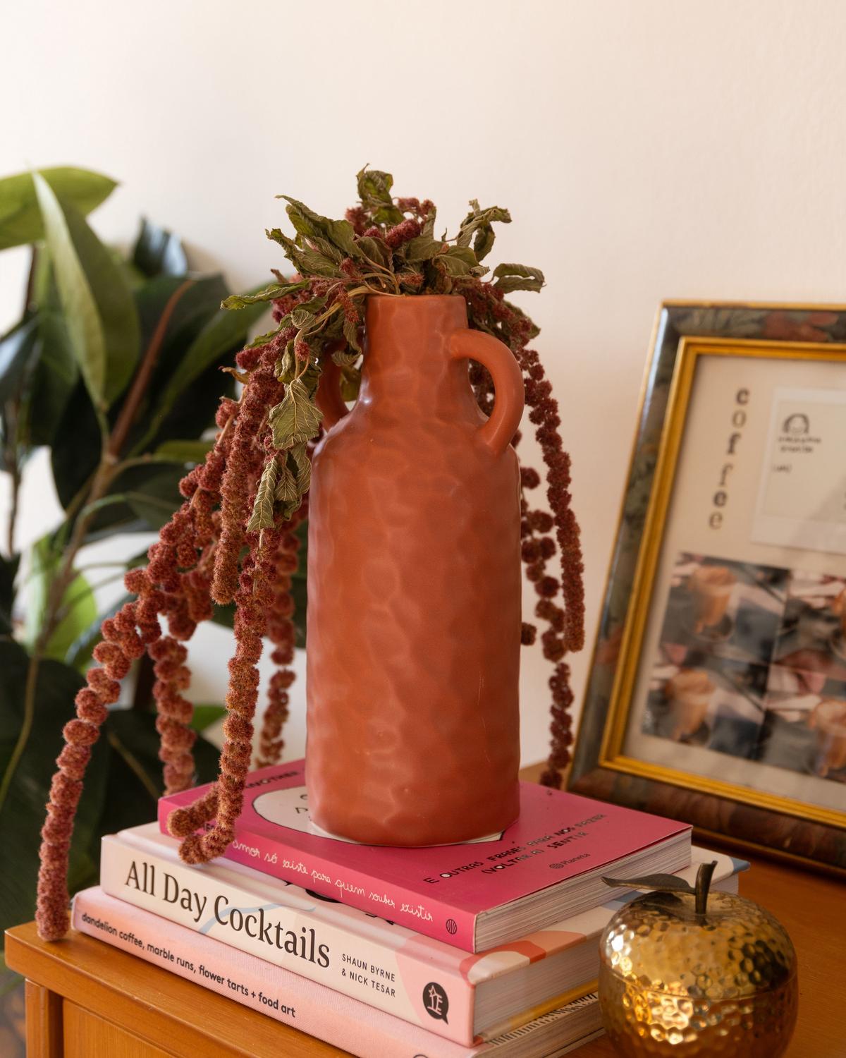 BLUMENVASE Porzellan rosa Drama - Rosa, Keramik (24cm) - Beliani