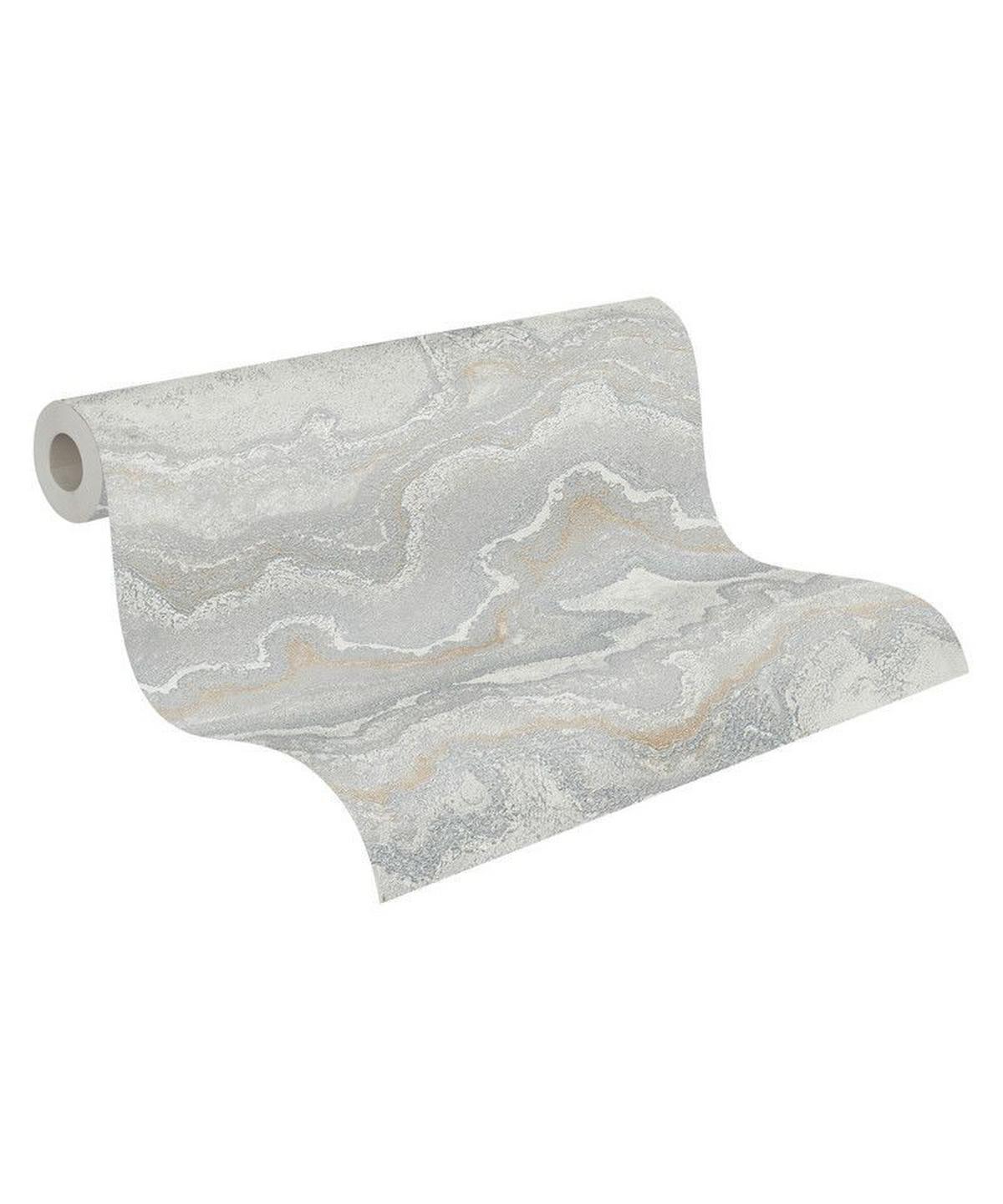 VLIESTAPETE Silber 53/1005 cm - Silberfarben, Textil (53/1cm) - KUNSTLOFT