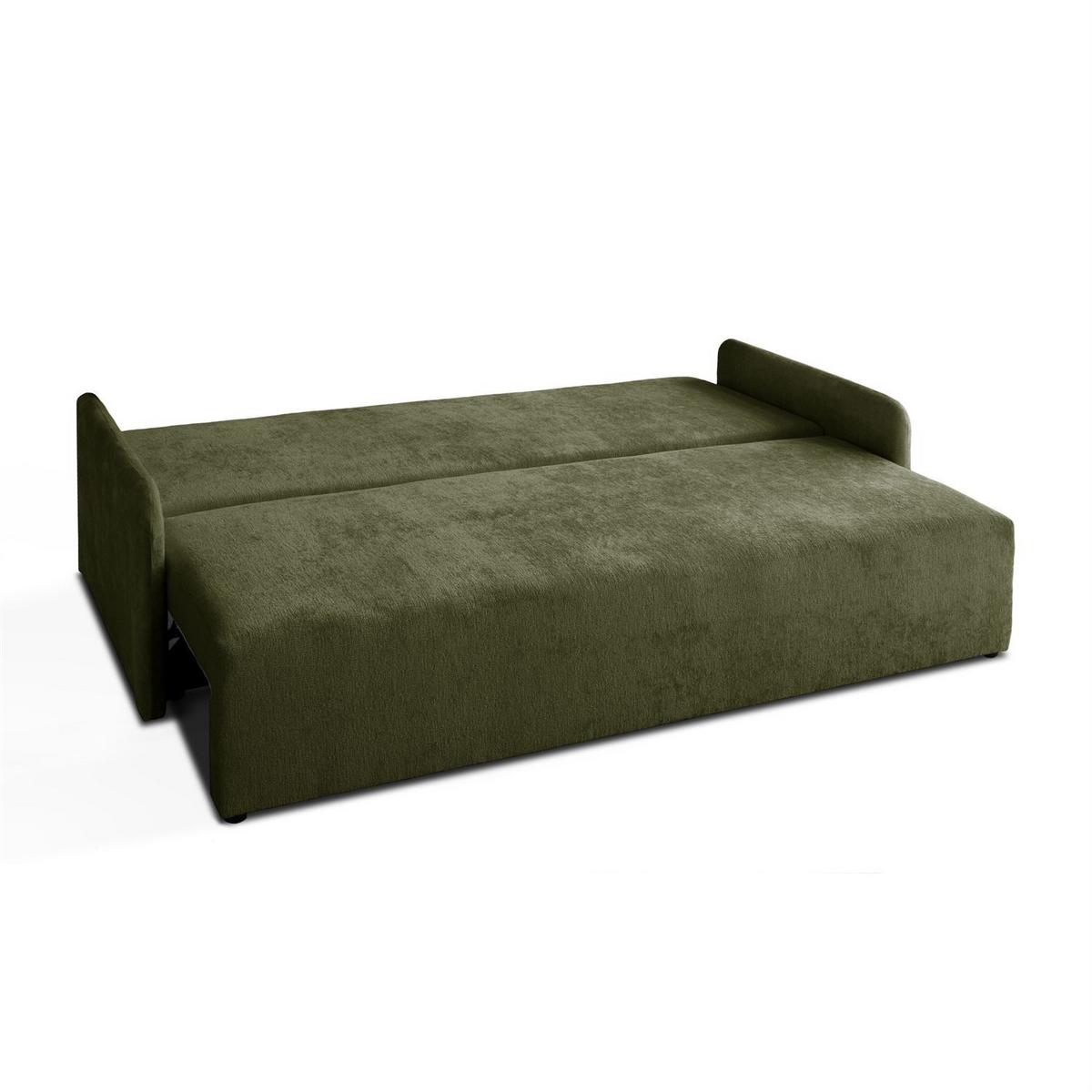 SOFA NUBO mit Schlaffunktion und Bettkasten Harmony 39 - Grün, Textil (205/91/86cm) - Lookway