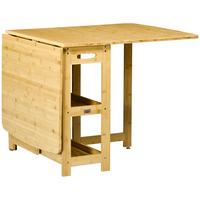 ESSTISCH Klapptisch Küchentisch mit Ablagefächer Esszimmertisch Naturholz - Naturfarben, Naturmaterialien/Bambusholz (149.5/80/73.5cm) - HOMCOM