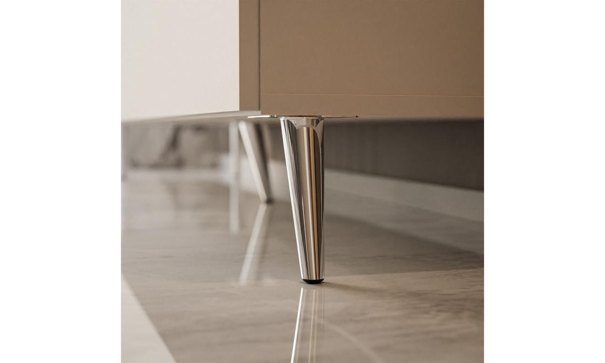 TV-SCHRANK COLGANTE 150/40/49 cm schräge chromfarbene Füße mit LED-Beleuchtung Kaschmir - Kaschmir/Chromfarben, Holzwerkstoff (150/49/40cm) - Lookway