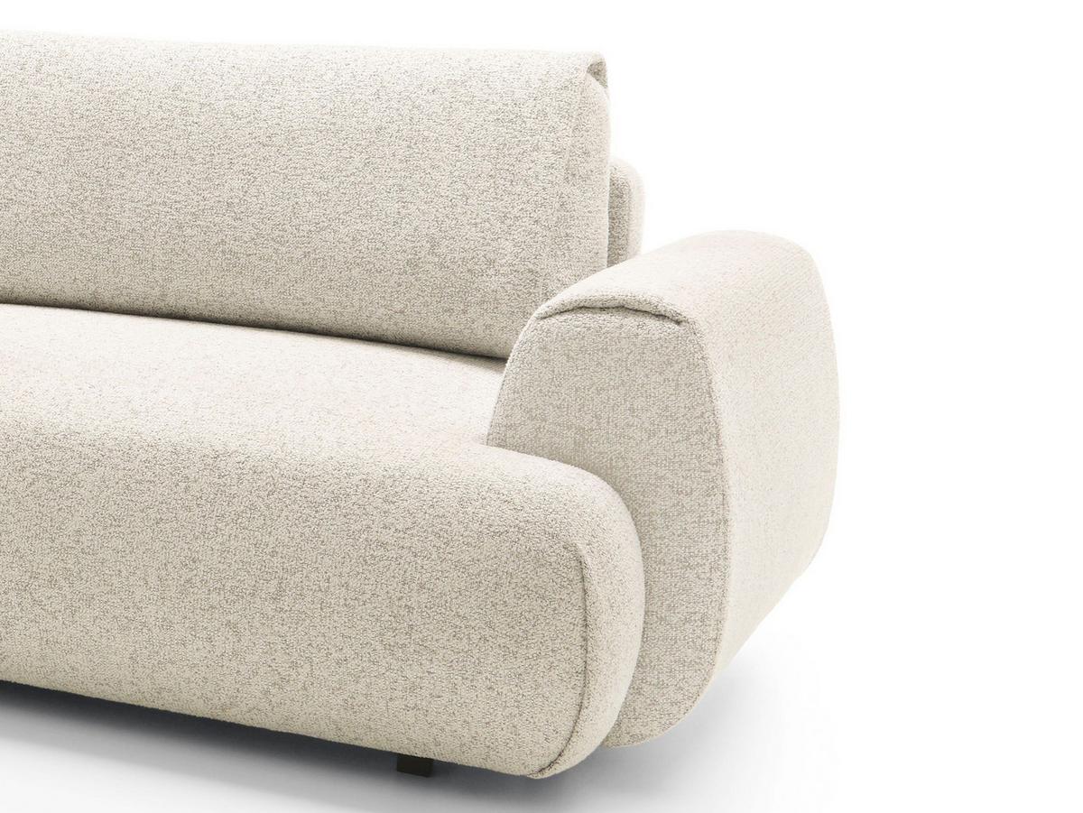 ECKSOFA ZEST Creme Geflochtener Stoff mit Schlaffunktion - Creme, Holz (270/167cm) - MASSENO