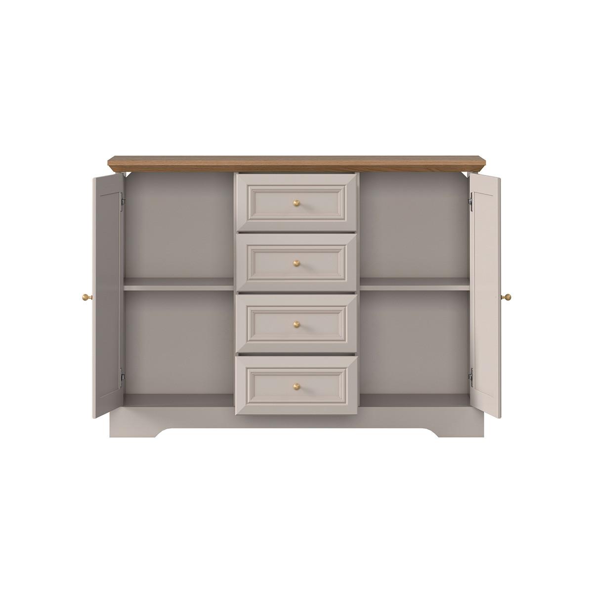 SIDEBOARD Dulci Kaschmir und Holz - Beige, Holzwerkstoff (124.7/91.5/46.2cm) - Petits-meubles