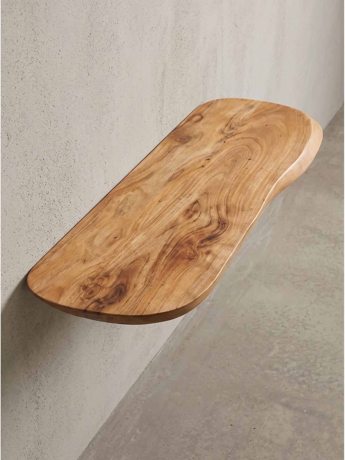 WANDREGAL ARANDA, Akazie Massivholz, handgefertigt, 80 x 20 x 3 cm - Akaziefarben, Holz (80/3/20cm) - KADIMA DESIGN