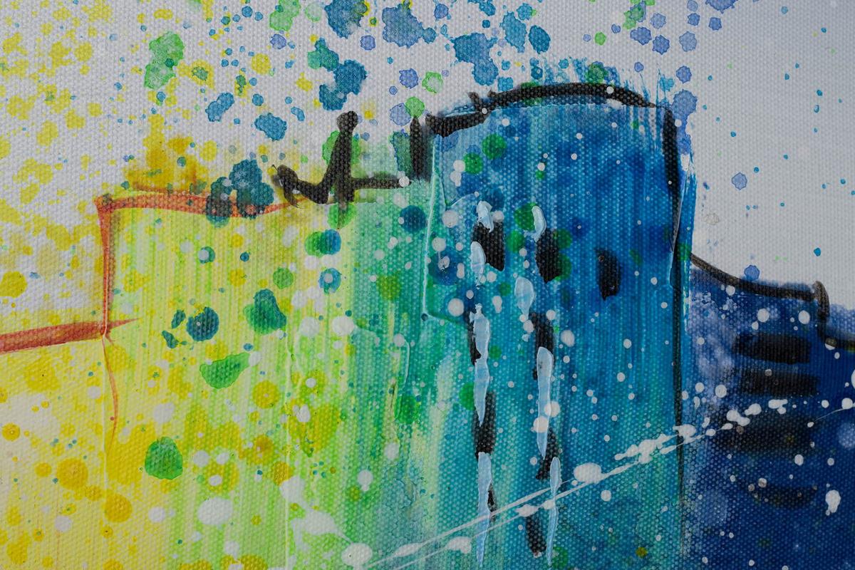 ACRYLBILD HANDGEMALT 120/60 cm - Multicolor/Grau, Holz/Textil (120/60cm) - KUNSTLOFT