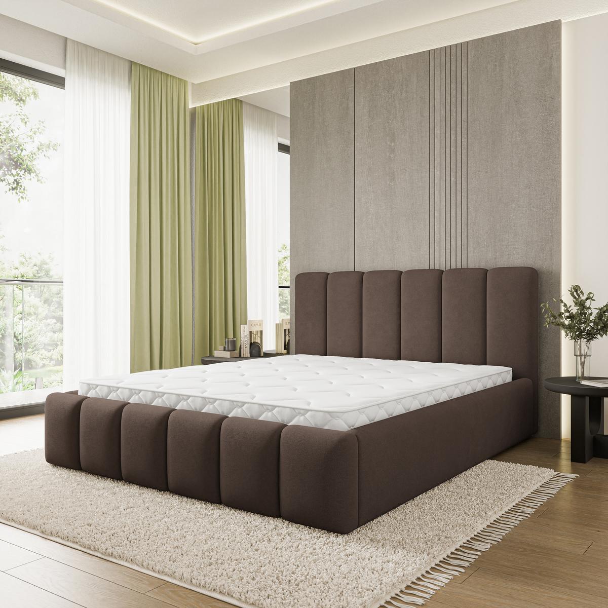 POLSTERBETT ATTORA SR 160x200 cm mit Bettkästen - Braun - Braun, Holz (160/200cm) - MASSENO