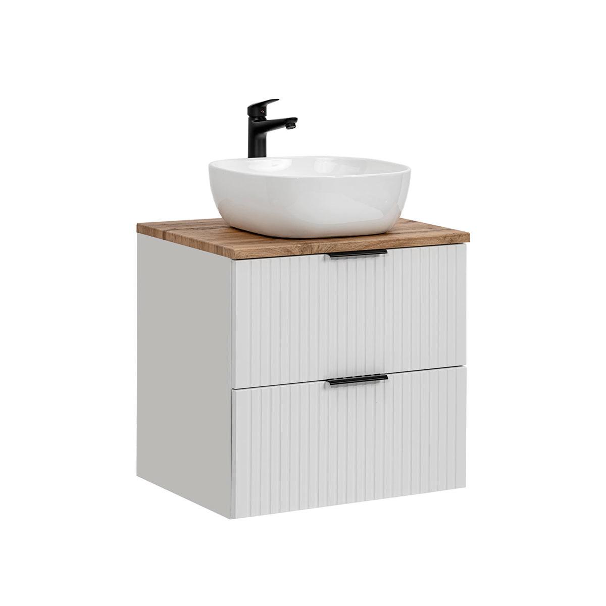 BADMÖBEL 60.6cm Adriel 2er-Set Weiß - Weiß, Holzwerkstoff (60.6/59/46cm) - Petits-meubles