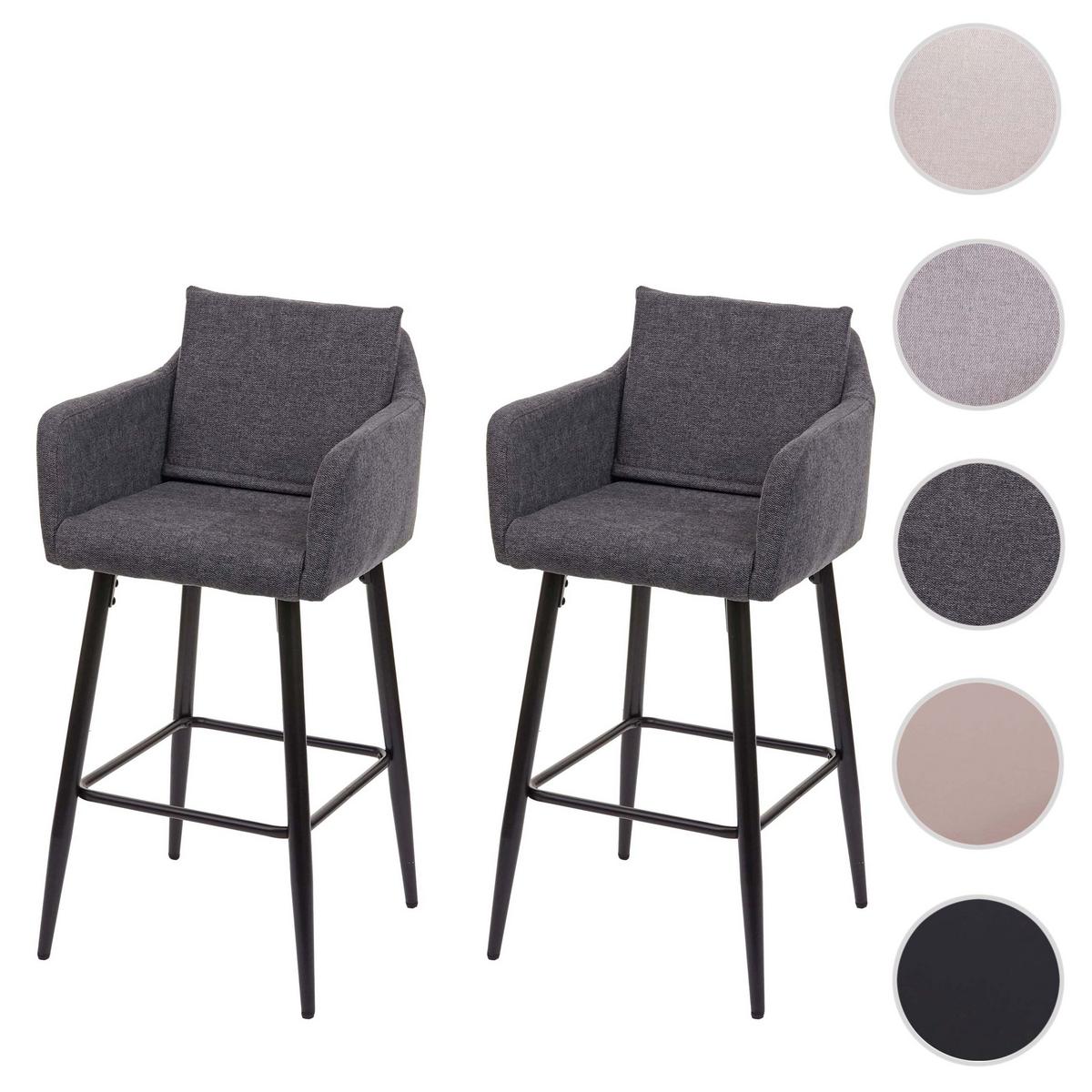 BARHOCKER Anthrazit 2er-Set - Anthrazit, Textil (54/105/53cm) - MCW