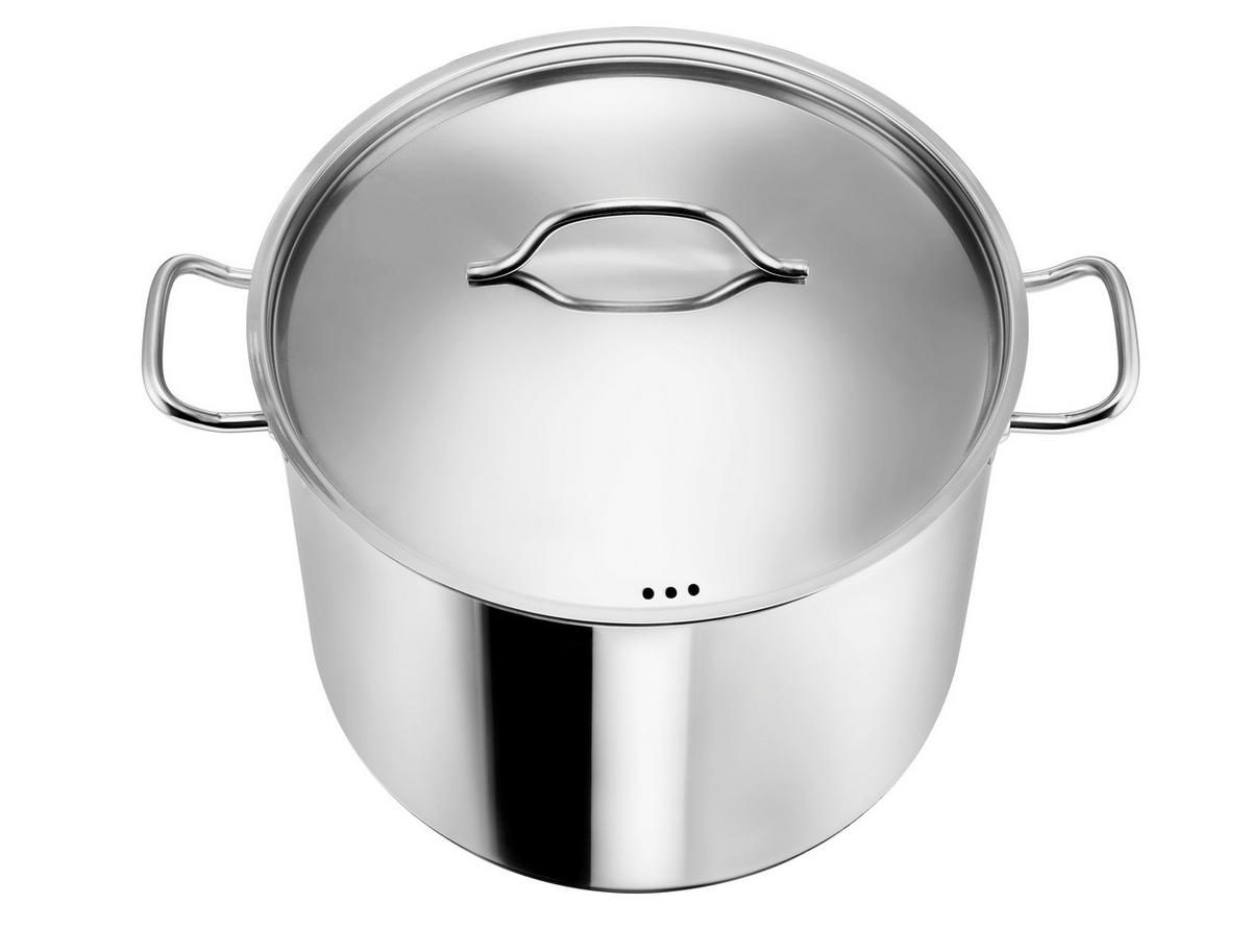 KOCHTOPF Gigantos, Edelstahl, Induktion, 9 Liter, Ø 24 cm, Höhe 20 cm - Edelstahlfarben, Metall (24cm) - KOPF