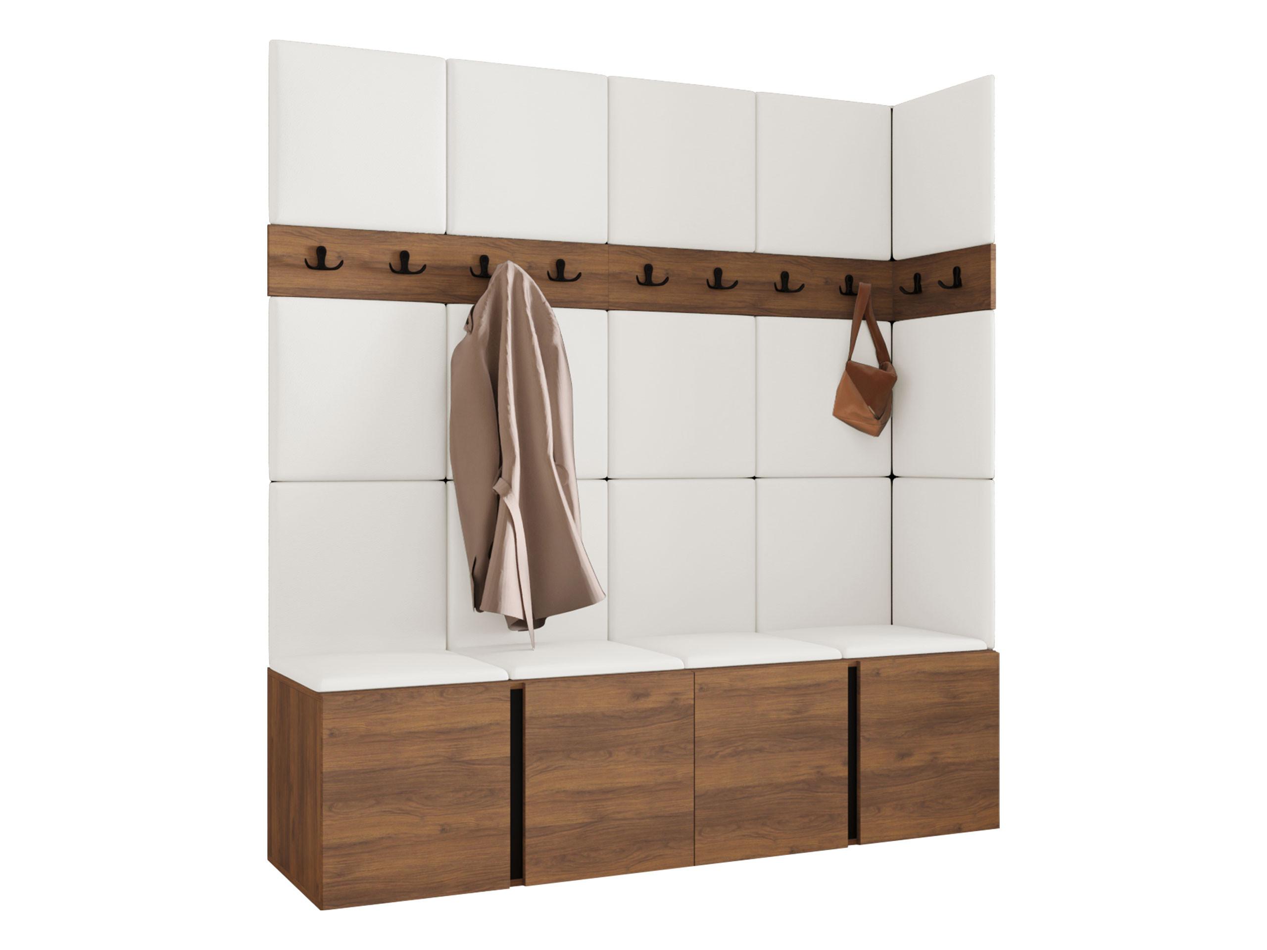 GARDEROBEN-SET Orion II - Nussbaumfarben/Weiß, Holzwerkstoff/Kunststoff (168/186/46cm) - MIRJAN24
