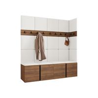 GARDEROBEN-SET Orion II - Nussbaumfarben/Weiß, Holzwerkstoff/Kunststoff (168/186/46cm) - MIRJAN24