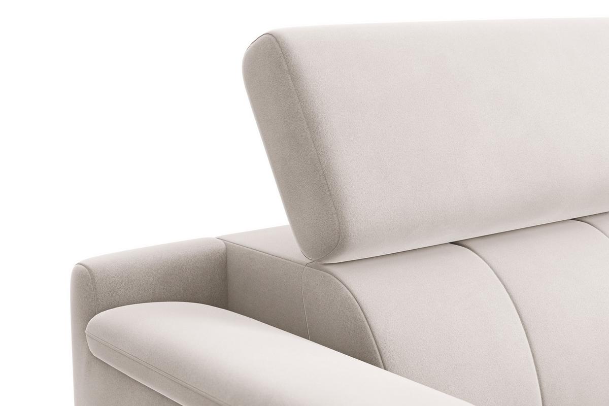 SOFA FIERO 3-Sitzer, Beiger Veloursstoff - Beige/Schwarz, Holz/Textil (212/82/103cm) - Courtois Laville