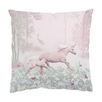 DEKOKISSEN Einhorn auf Blumenwiese in Rosa 40/40 cm - Rosa, Textil (40/40/10cm) - Bilderwelten