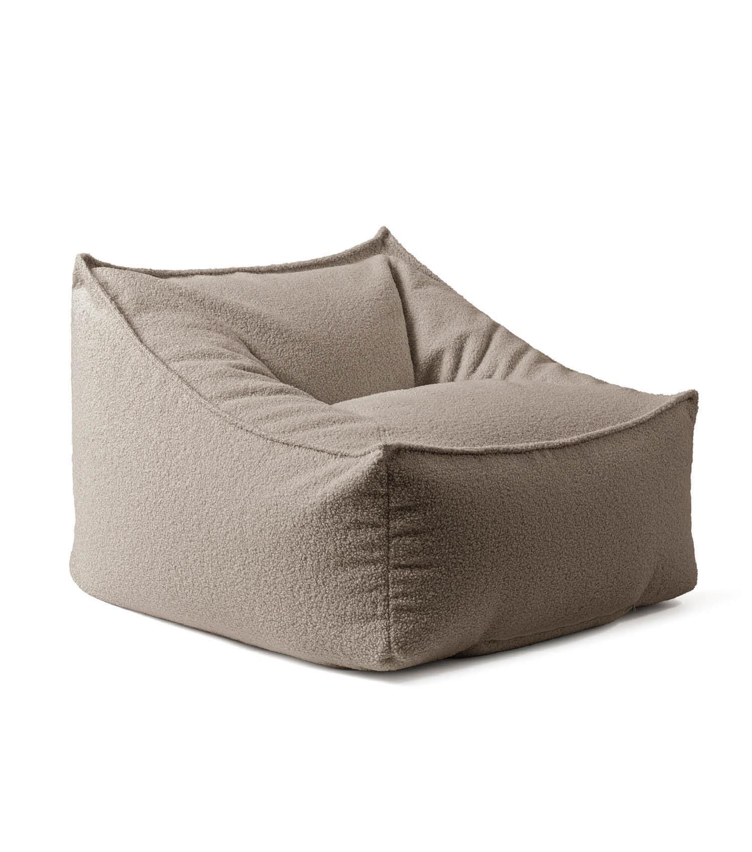 SITZSACK Bouclé Snug - Taupe, Textil (95/75/60cm) - Mokebo