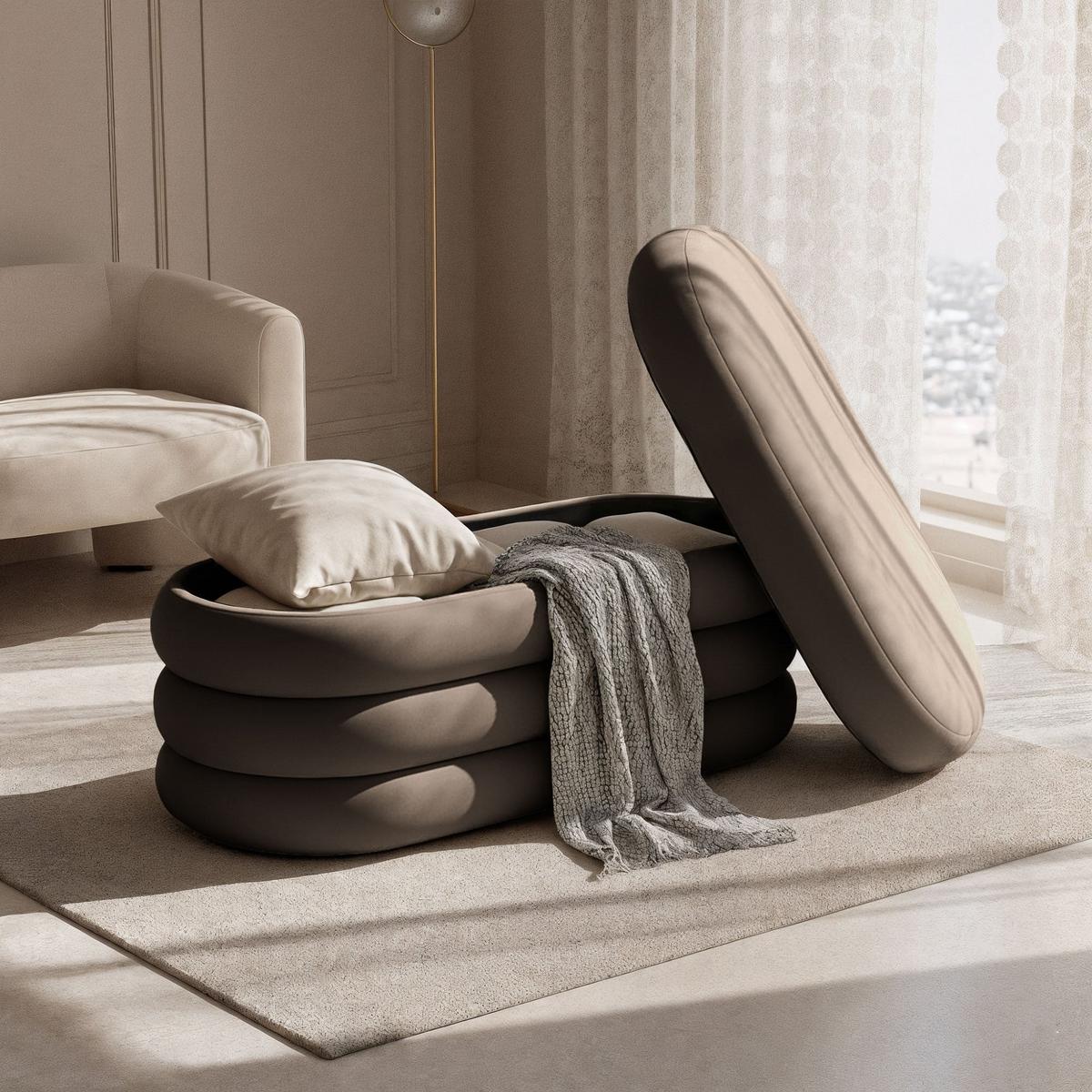 POLSTERBANK mi Stauraum Braun - Braun, Textil (100/42/42cm) - RAUMHIRSCH FURNITURE