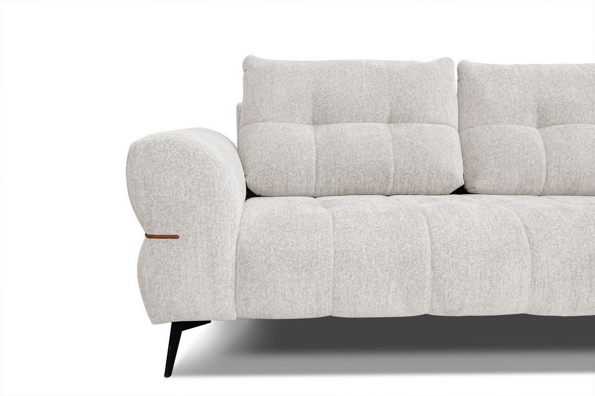 SOFA SALVINI 3-Sitzer, weiß - Schwarz/Weiß, Holzwerkstoff/Textil (176/88/99cm) - Wozimo