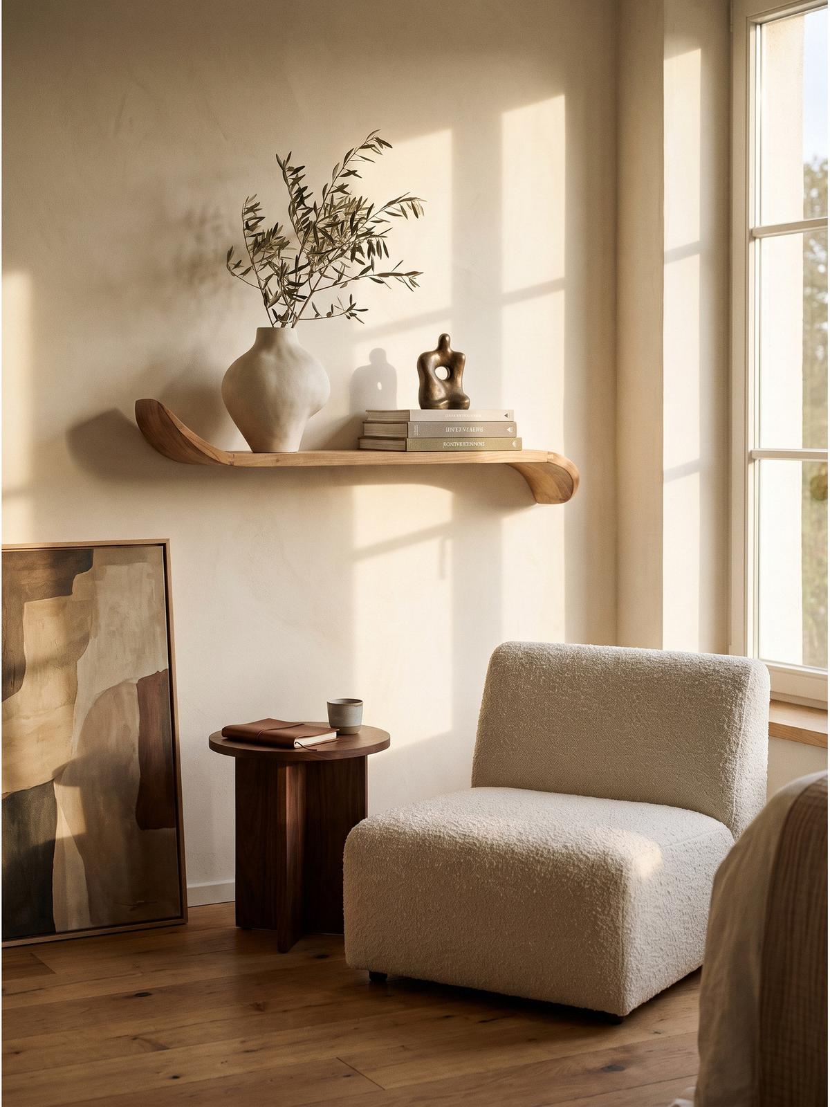 WANDREGAL ARBOGA, Mango Massivholz, handgefertigt, 120 x 20 x 36 cm - Braun, Holz (120/36/20cm) - KADIMA DESIGN