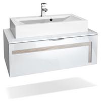 WASCHBECKENUNTERSCHRANK Aloha Absetzungen in Eiche sägerau - Eiche San Remo, Holzwerkstoff (96/36/51cm) - Vladon