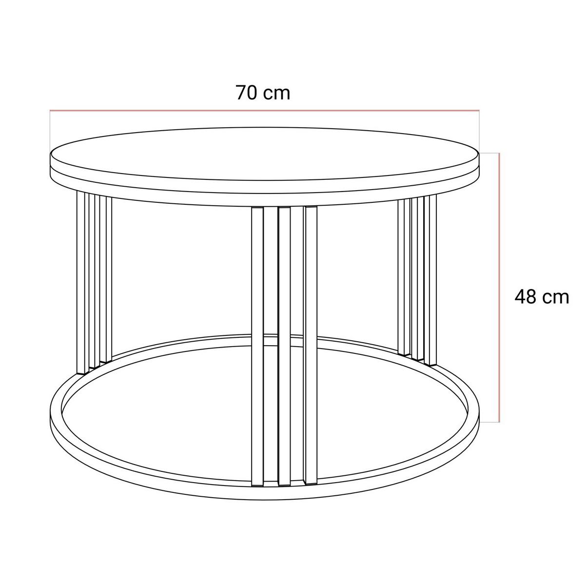 COUCHTISCH LORI MAT auf kaschmirfarbenem Gestell Kaschmir / Levanto Marmor - Kaschmir/Weiß, Holzwerkstoff (70/70/48cm) - Lookway