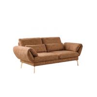 SOFA HOLLY Braun Flachgewebe - Braun, Textil/Metall (176/90/92cm) - KAWOLA