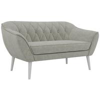 2-SITZER-SOFA PIRS - Hellgrau Stukture - Weiße Beine - Silberfarben/Hellgrau, Holzwerkstoff/Textil (140/75/74cm) - MKS