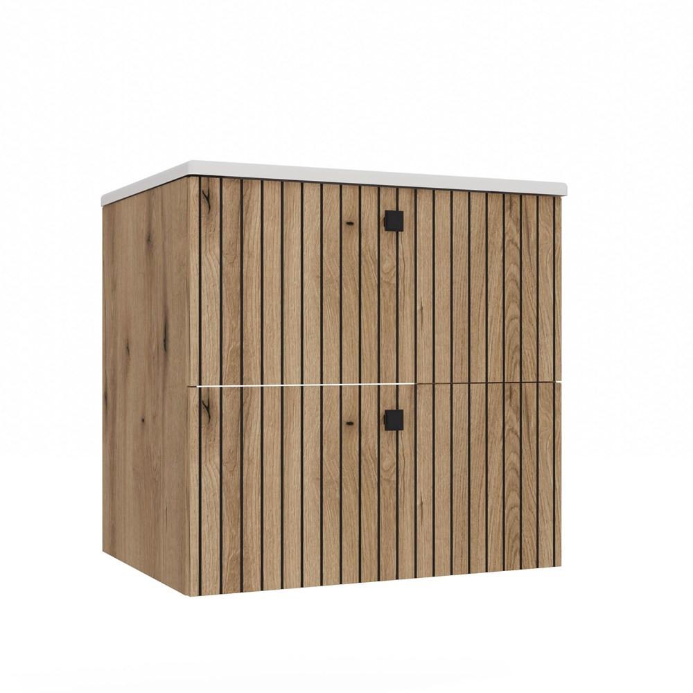 WASCHBECKENUNTERSCHRANK eiche 60/59/47 - Eichefarben, Holzwerkstoff (60/59/47cm) - RAUMHIRSCH FURNITURE
