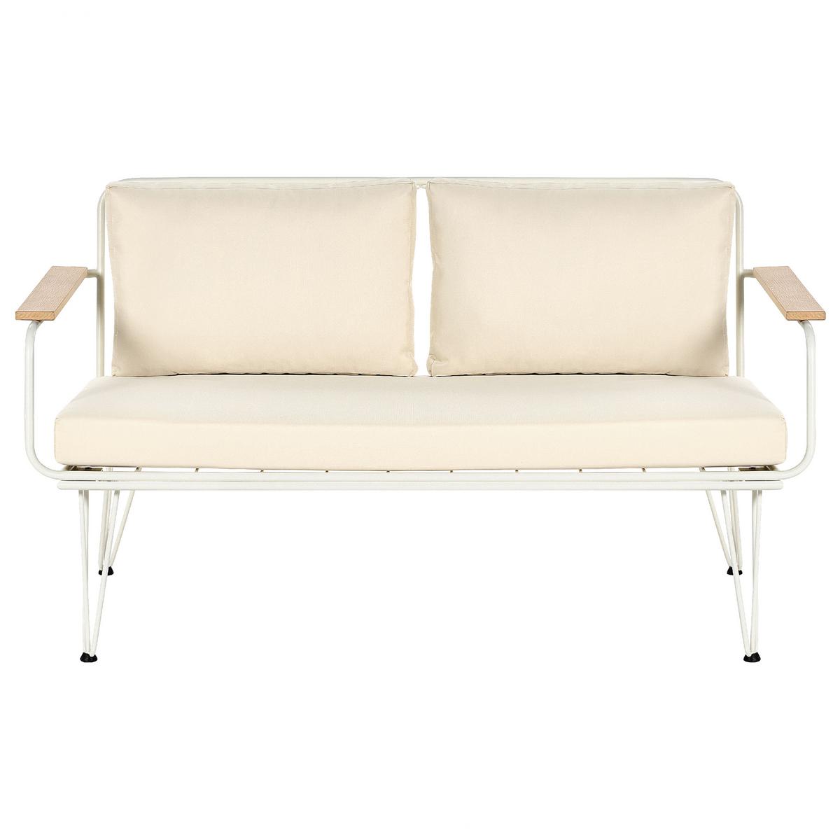 LOUNGE-SET 4-sitzer Stahl Beige Montesilvano - Beige, Metall - Beliani