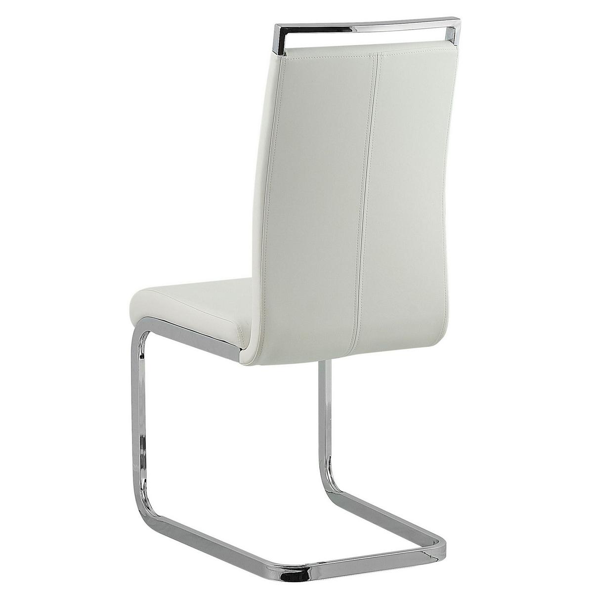 ESSZIMMERSTUHL 2er-Set Kunstleder Weiß Greedin - Weiß, Textil/Metall (42/99/50cm) - Beliani