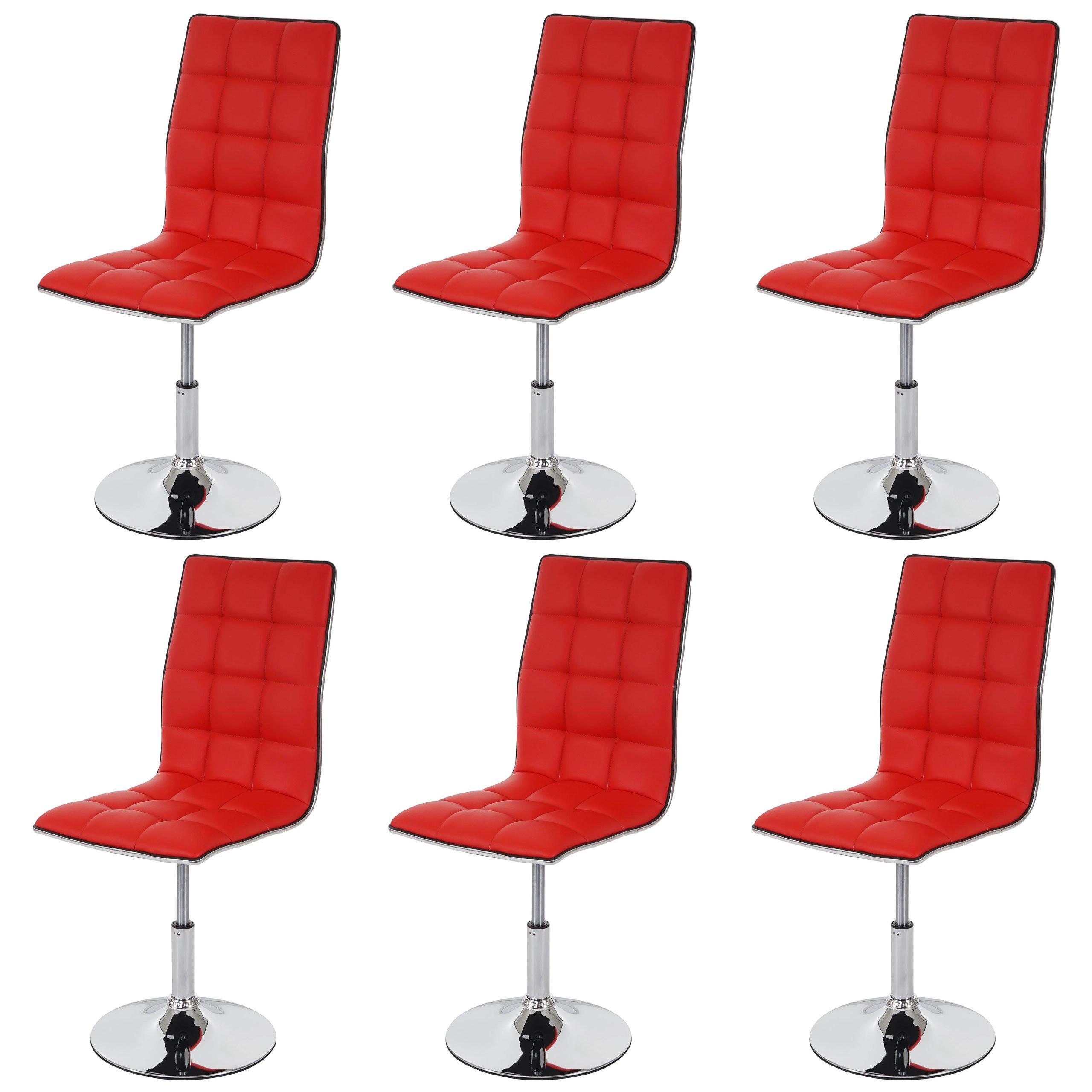ESSZIMMERSTUHL Rot 6er-Set - Rot, Textil (43/103/54cm) - MCW