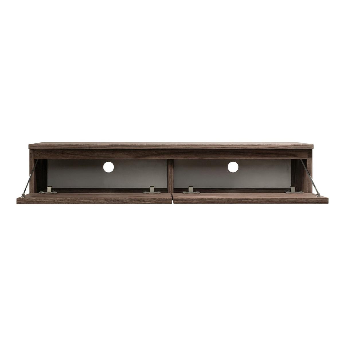 TV-LOWBOARD Bemmi Slim 2-türig, Holzoptik Walnuss Wisconsin, 100 cm - Dunkelbraun, Holzwerkstoff (100/18.2/31.6cm) - Selsey